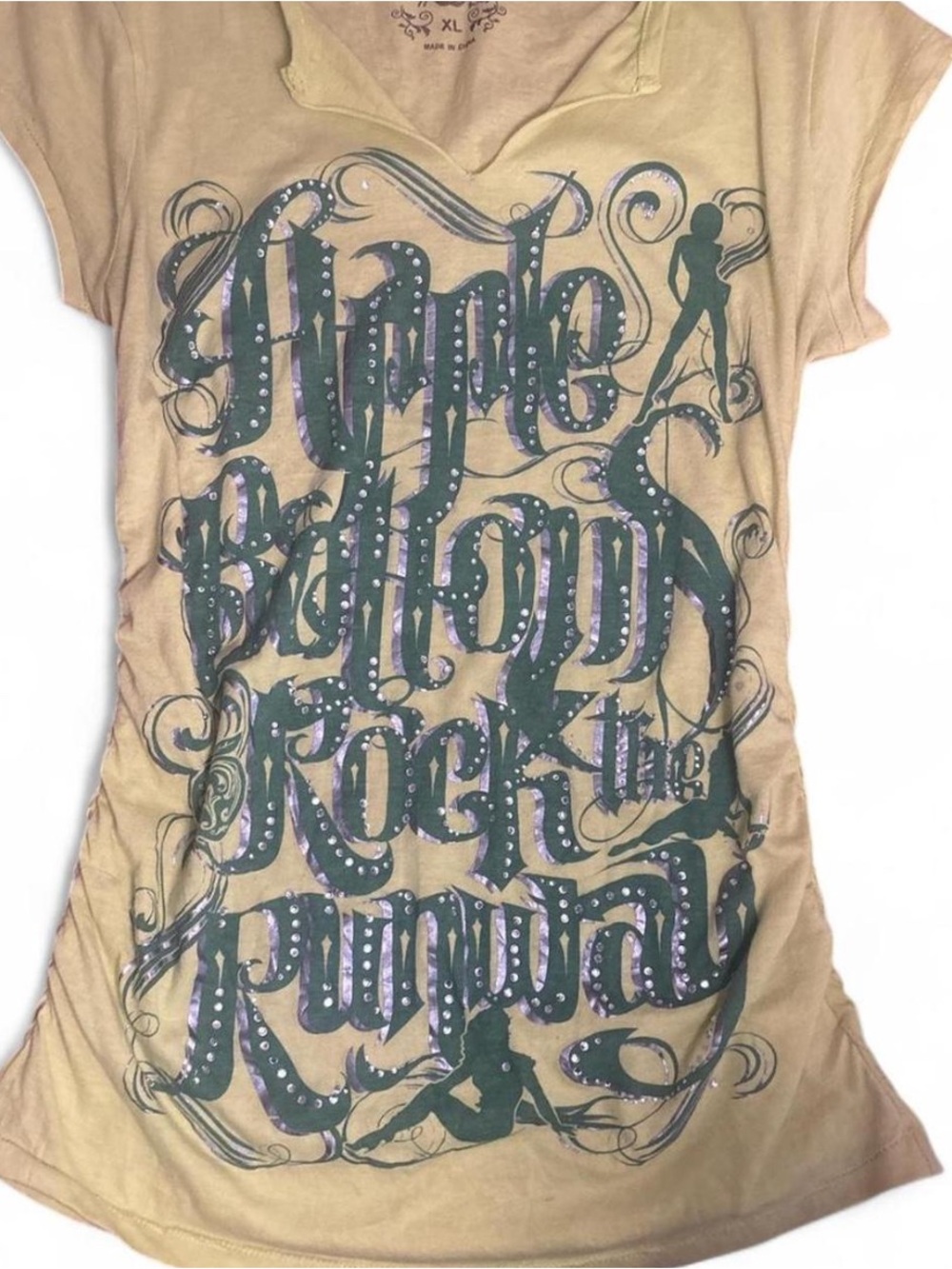 Graphic AppleBottoms Women’s Tee with Bedazzles